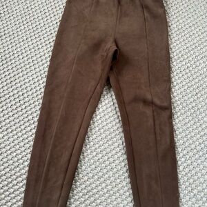 LOFT Chocolate Brown High-Waist Faux Suede Pants